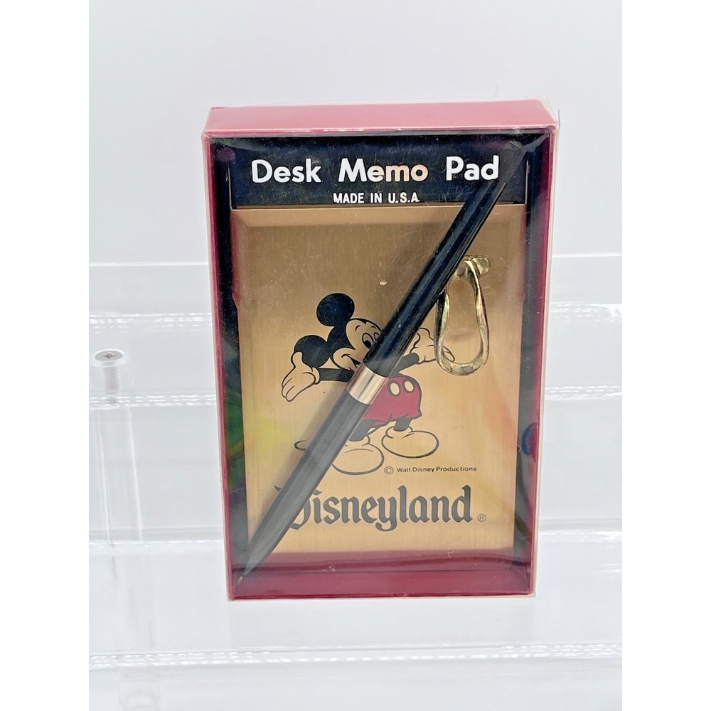 Vintage Disneyland Mickey Mouse Desk Memo Pad &‎ Pen set UNUSED